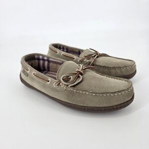 L.L. Bean Moc Toe Leather Slippers, Size 9